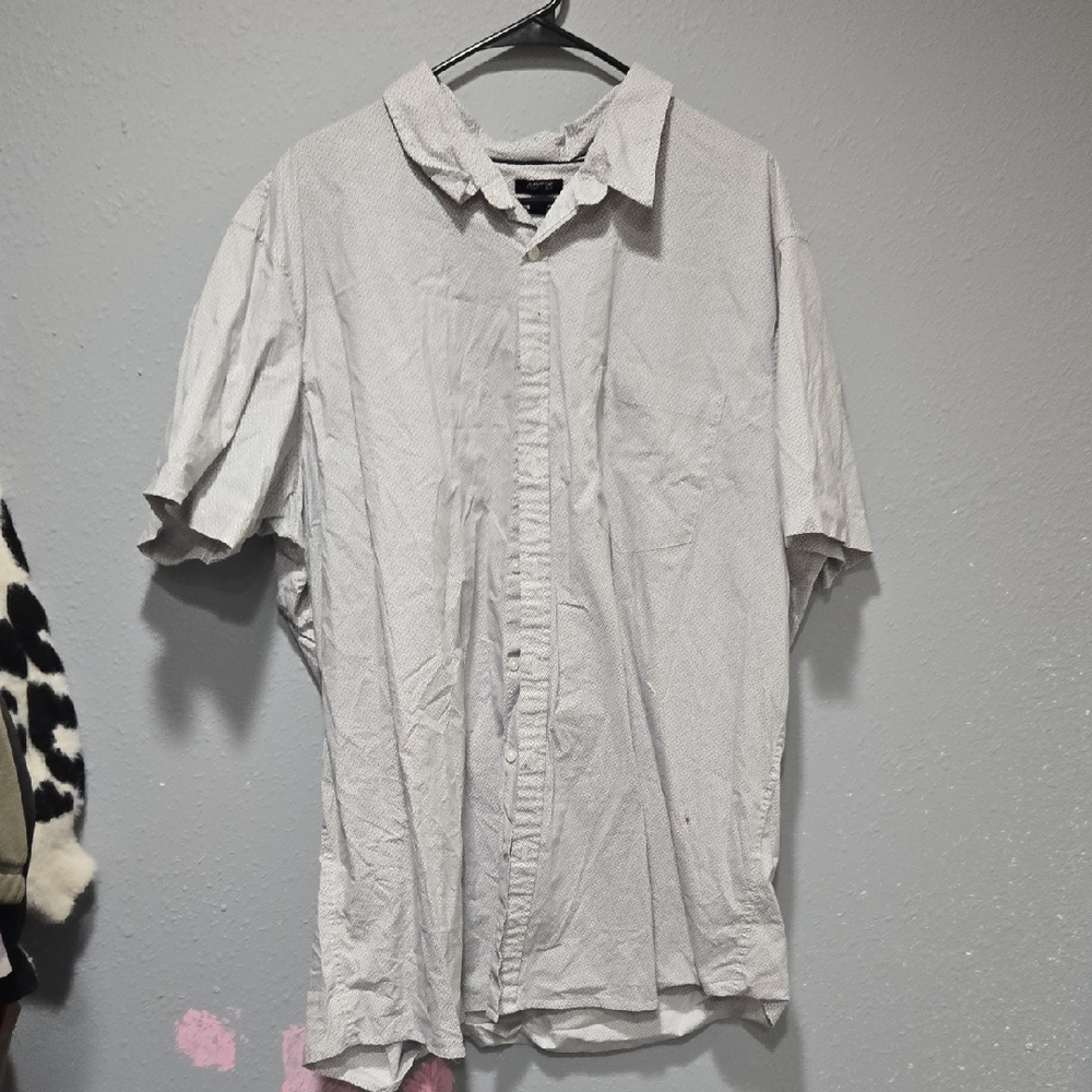 Apt. 9 Men's Light Gray Short Sleeve Shirt Button Down 3XLT